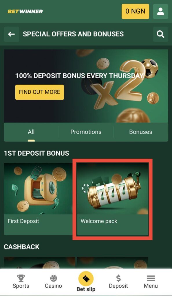 BetWinner Casino Welcome Pack