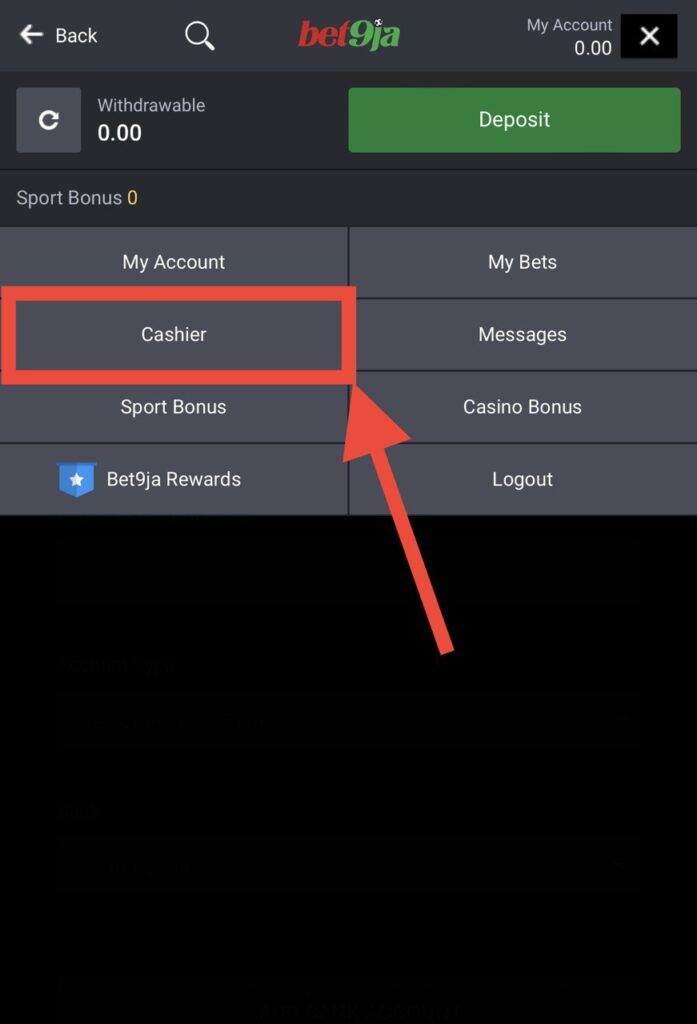 Bet9ja Cashier link
