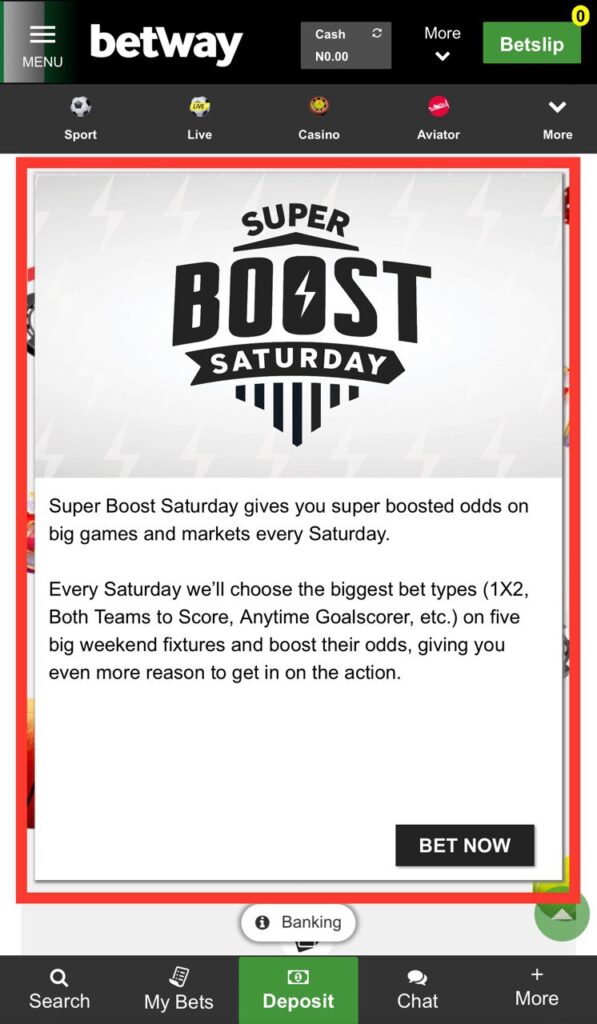 Betway Super Boost Saturday