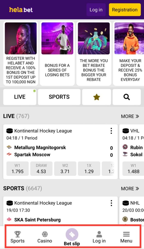 Helabet Website Mobile Version